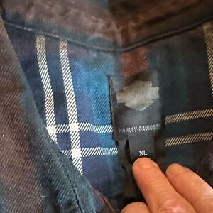 Harley-Davidson Blue and White Checkered Shirt